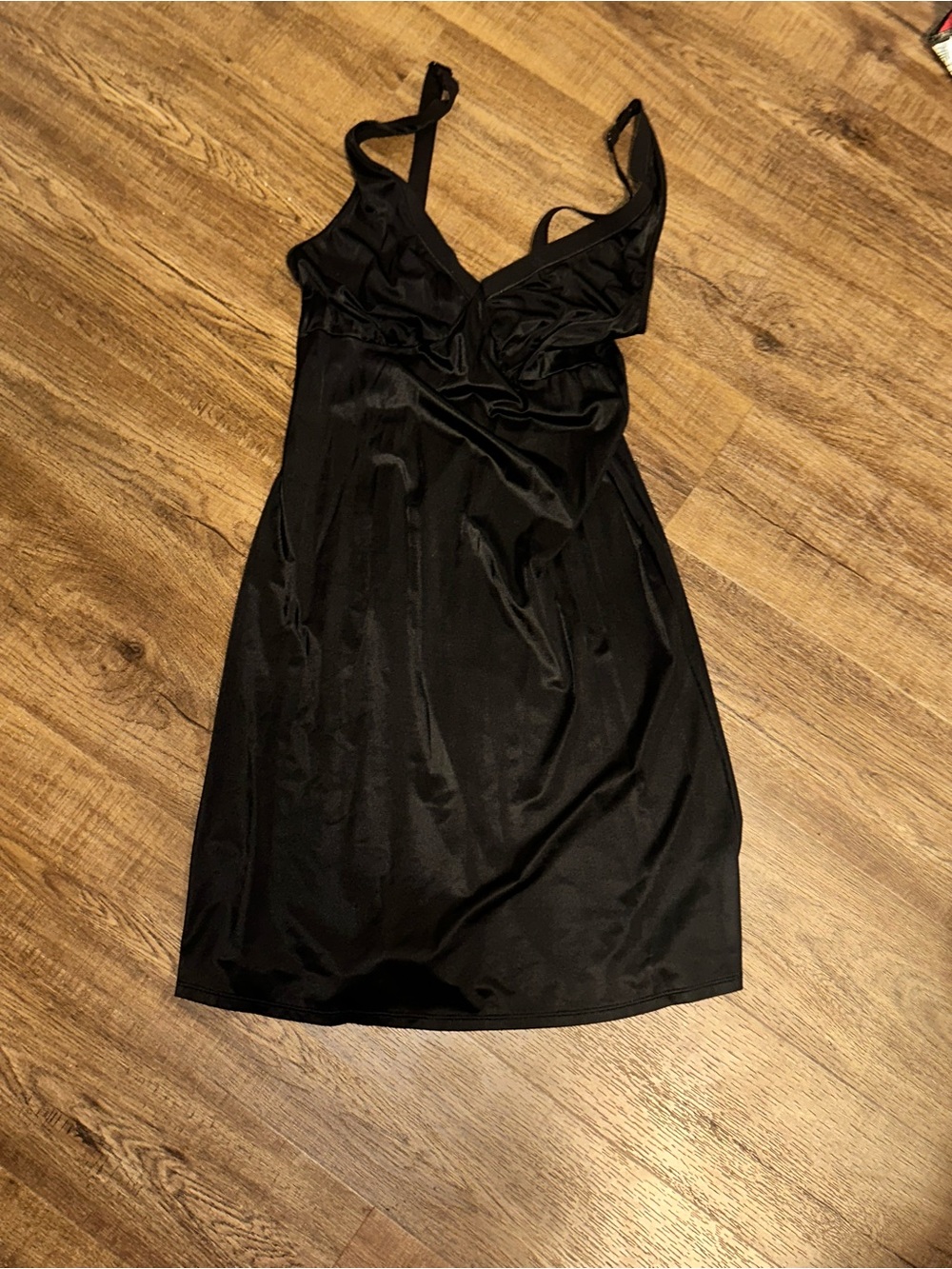 Black Satin Slip Dress